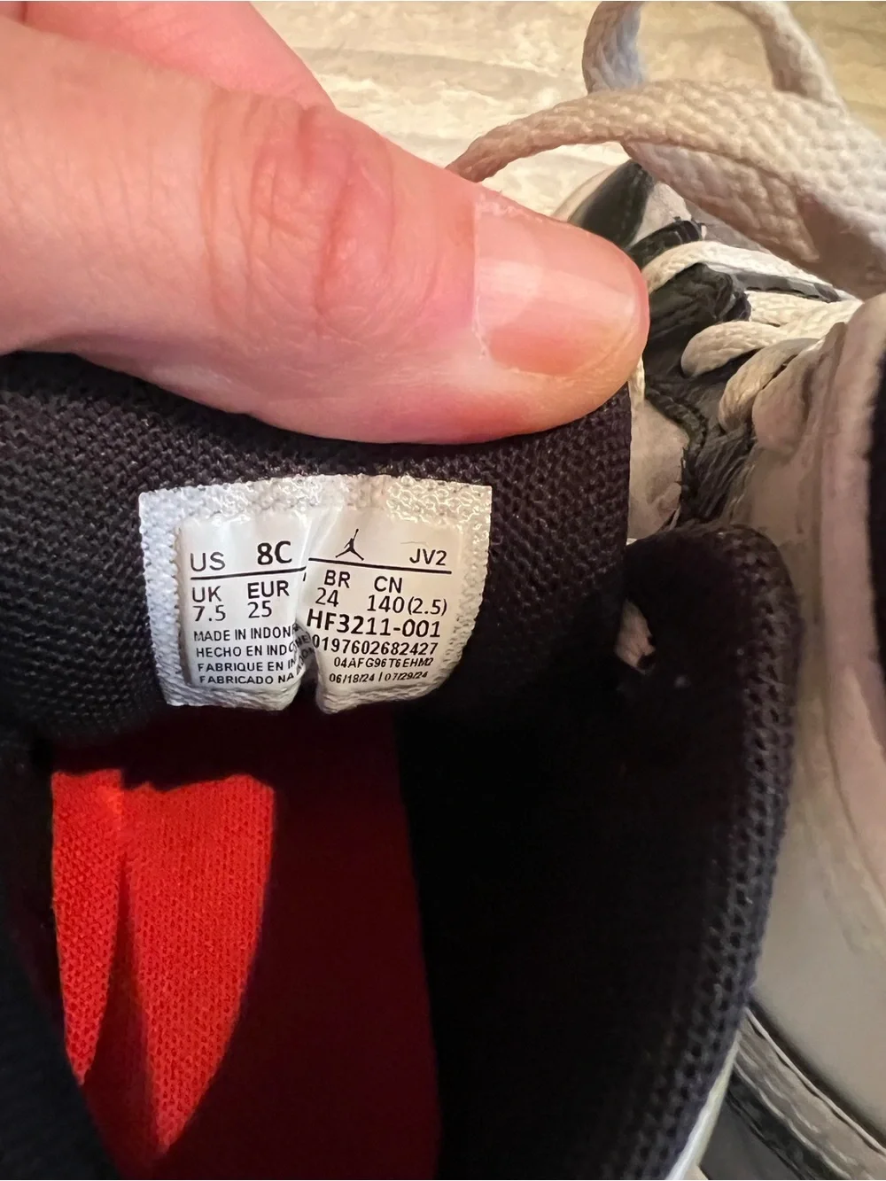 Jordan 1 Kids' Black, Gray & Orange Mid-Top Sneakers Sz 8C